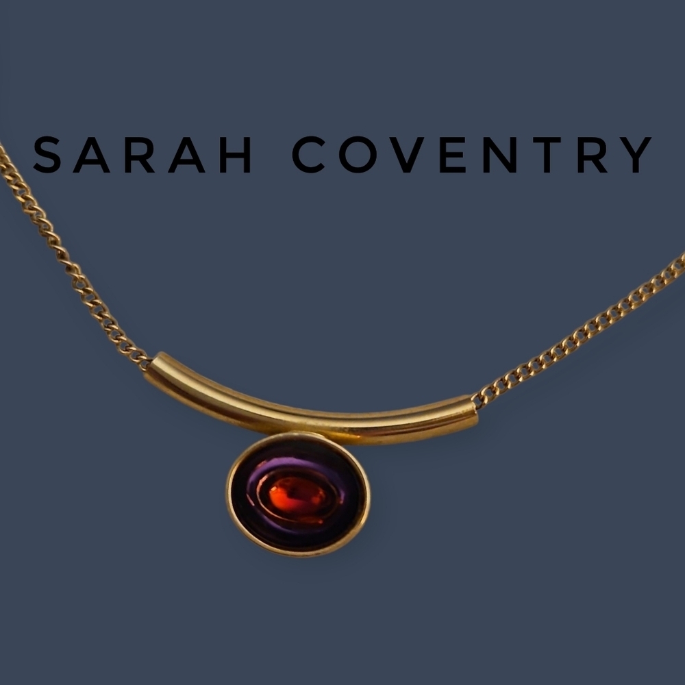 Vtg Sarah Coventry 1976 Fire-Lite Goldtone Necklace - Picture 1 of 7